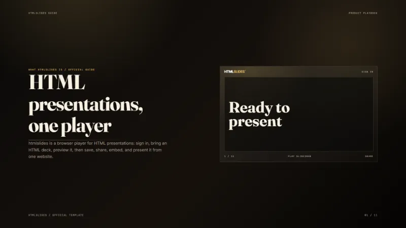 Htmlslides Signature template preview
